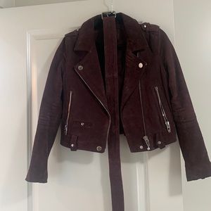 BlankNYC Burgundy Suede Moto Jacket Sz XS